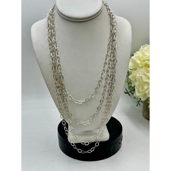 Providence Chain Company PC Sterling Silver Long Oval Link Chain Necklace 100” - Picture 2 of 15